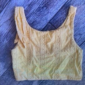 Yellow Lace Kids Tank Top